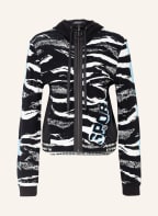 MARC CAIN Jerseyjacke im Materialmix, Farbe: SCHWARZ/ WEISS/ HELLBLAU (Bild 1)