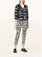 MARC CAIN Jerseyjacke im Materialmix, Farbe: SCHWARZ/ WEISS/ HELLBLAU (Bild 1)