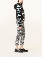MARC CAIN Jerseyjacke im Materialmix, Farbe: SCHWARZ/ WEISS/ HELLBLAU (Bild 1)