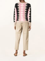 LUISA CERANO Pullover mit Alpaka , Farbe: BEIGE/ DUNKELGRAU/ ROSA (Bild 1)