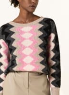 LUISA CERANO Pullover mit Alpaka , Farbe: BEIGE/ DUNKELGRAU/ ROSA (Bild 1)