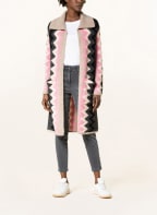 LUISA CERANO Knit cardigan with alpaca, Color: BEIGE/ PINK/ DARK GRAY (Image 1)