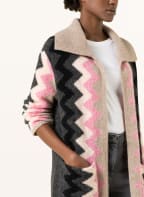 LUISA CERANO Knit cardigan with alpaca, Color: BEIGE/ PINK/ DARK GRAY (Image 1)