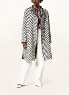 LUISA CERANO Jacquard-Mantel, Farbe: HELLGRAU/ SCHWARZ (Bild 1)