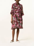 LUISA CERANO Kleid mit 3/4-Arm, Farbe: FUCHSIA/ DUNKELGRÜN/ CREME (Bild 1)