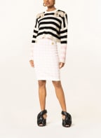 BALMAIN Cropped sweater with decorative gems, Color: BLACK/ WHITE (Image 1)