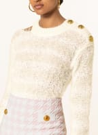 BALMAIN Pullover with mohair and glitter thread, Color: WHITE (Image 1)