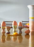 HK living Set of 4 egg cups, Color: LIGHT ORANGE/ LIGHT PURPLE/ LIGHT GREEN (Image 1)