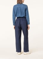 POLO RALPH LAUREN Wide leg trousers made of linen, Color: DARK BLUE (Image 1)