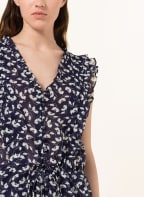 POLO RALPH LAUREN Blusentop mit Rüschen, Farbe: DUNKELBLAU/ WEISS (Bild 1)