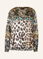 Grace Blusenshirt aus Seide, Farbe: BEIGE/ DUNKELBRAUN/ ECRU (Bild 1)