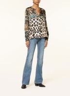 Grace Blusenshirt aus Seide, Farbe: BEIGE/ DUNKELBRAUN/ ECRU (Bild 1)