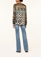 Grace Blusenshirt aus Seide, Farbe: BEIGE/ DUNKELBRAUN/ ECRU (Bild 1)