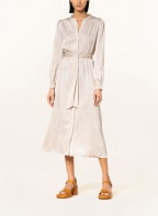 NEO NOIR Hemdblusenkleid CILIAN aus Satin, Farbe: BEIGE/ CREME (Bild 1)