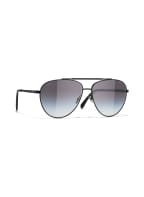 CHANEL Pilotensonnenbrille, Farbe: C101S6 - MATT SCHWARZ/ GRAU VERLAUF (Bild 1)