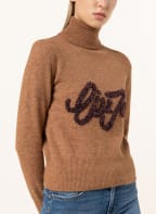 LIU JO Rollkragenpullover mit Glitzergarn, Farbe: COGNAC (Bild 1)