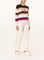 LIU JO Pullover mit Alpaka, Farbe: DUNKELBRAUN/ BEIGE/ FUCHSIA (Bild 1)
