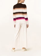 LIU JO Pullover mit Alpaka, Farbe: DUNKELBRAUN/ BEIGE/ FUCHSIA (Bild 1)