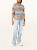 rich&royal Pullover mit Mohair und Alpaka, Farbe: BLAU/ ORANGE/ MINT (Bild 1)