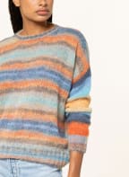 rich&royal Pullover mit Mohair und Alpaka, Farbe: BLAU/ ORANGE/ MINT (Bild 1)