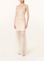 unique Evening dress with sequins and stole, Color: NUDE (Image 1)