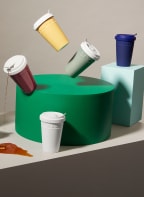 KPM To-Go cup KURLAND, Color: DARK YELLOW/ WHITE (Image 1)