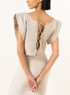 by Aylin Koenig Cropped-Top YUNA mit Leinen , Farbe: BEIGE (Bild 1)