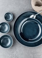 Rosenthal Set of 8 dinner plates JUNTO, Color: DARK BLUE (Image 1)
