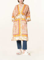 maje Leinen-Kimono VOQUILLAGE mit 3/4-Arm, Farbe: WEISS/ ORANGE/ PINK (Bild 1)