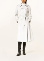 EMPORIO ARMANI Trench coat made of leather, Color: LIGHT GRAY (Image 1)