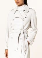EMPORIO ARMANI Trench coat made of leather, Color: LIGHT GRAY (Image 1)