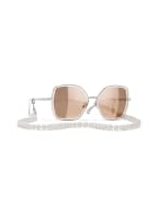 CHANEL Schmetterlingsförmige Sonnenbrille, Farbe: C124EH - SILBER/ ORANGE (Bild 1)