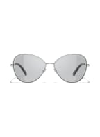 CHANEL Schmetterlingsförmige Sonnenbrille , Farbe: C1248759 - SILBER/ HELLBLAU (Bild 1)