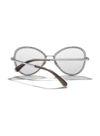 CHANEL Schmetterlingsförmige Sonnenbrille , Farbe: C1248759 - SILBER/ HELLBLAU (Bild 1)