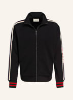 GUCCI Sweatjacke, Farbe: SCHWARZ/ CREME/ GRÜN (Bild 1)