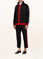GUCCI Sweatjacke, Farbe: SCHWARZ/ CREME/ GRÜN (Bild 1)