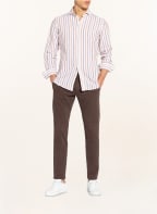 STROKESMAN'S Hemd Regular Fit mit Leinen , Farbe: WEISS/ COGNAC/ DUNKELBRAUN (Bild 1)