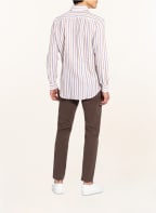 STROKESMAN'S Hemd Regular Fit mit Leinen , Farbe: WEISS/ COGNAC/ DUNKELBRAUN (Bild 1)