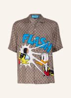 GUCCI Resorthemd aus Seide, Farbe: CAMEL/ NEONBLAU/ WEISS (Bild 1)