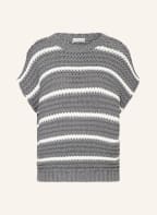 BRUNELLO CUCINELLI Pullunder, Farbe: GRAU/ WEISS (Bild 1)