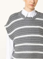 BRUNELLO CUCINELLI Pullunder, Farbe: GRAU/ WEISS (Bild 1)