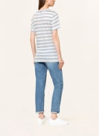 BOSS Strickshirt ENELL aus Leinen , Farbe: WEISS/ HELLBLAU (Bild 1)