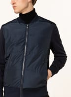 BOSS Sweatjacke SKILES im Materialmix, Farbe: DUNKELBLAU (Bild 1)