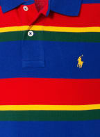 POLO RALPH LAUREN Piqué-Poloshirt, Farbe: BLAU/ ROT/ DUNKELGELB (Bild 1)