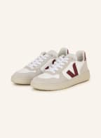 VEJA Sneaker V-10, Farbe: WEISS/ CREME/ DUNKELROT (Bild 1)