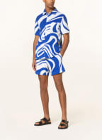 J.LINDEBERG Kurzarm-Hemd BILLY Slim Fit aus Frottee, Farbe: BLAU/ WEISS (Bild 1)