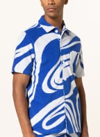 J.LINDEBERG Kurzarm-Hemd BILLY Slim Fit aus Frottee, Farbe: BLAU/ WEISS (Bild 1)