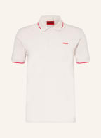 HUGO Piqué-Poloshirt DINOSO Slim Fit, Farbe: CREME/ ROT (Bild 1)