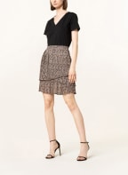 LIU JO Dress with pleats and decorative gems , Color: BLACK/ TAUPE/ BROWN (Image 1)