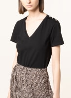 LIU JO Dress with pleats and decorative gems , Color: BLACK/ TAUPE/ BROWN (Image 1)